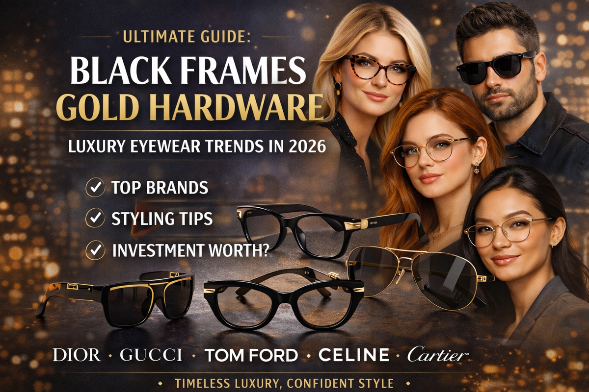 Luxury Black Eyeglasses with Gold Hardware: The Statement Trend That Won't Fade